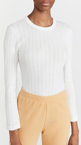 Leset Women's Pointelle Slim Fit Top in Kuwait