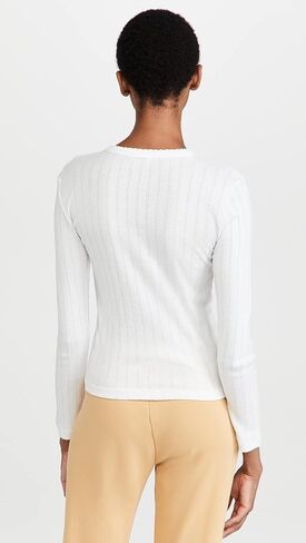 Leset Women's Pointelle Slim Fit Top in Kuwait
