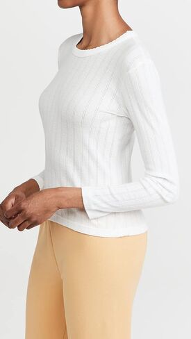 Leset Women's Pointelle Slim Fit Top in Kuwait
