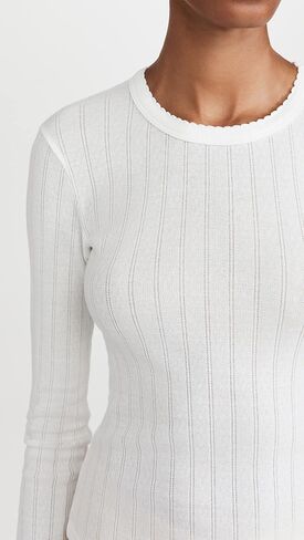 Leset Women's Pointelle Slim Fit Top in Kuwait