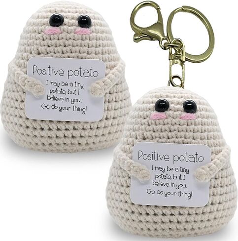 2pcs Positive Handmade Potato - Emotional Encouragement Support Crochet. Fun Birthday Gift for Girlfriends，Friends，Wife and Parents, Includes 1pcs Keychain in Saudi Arabia