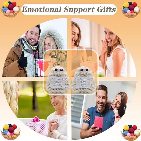 2pcs Positive Handmade Potato - Emotional Encouragement Support Crochet. Fun Birthday Gift for Girlfriends，Friends，Wife and Parents, Includes 1pcs Keychain in Saudi Arabia