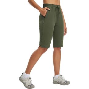 BALEAF Women's 13'' Knee Length Hiking Shorts Quick Dry Water Resistant Lightweight Bermuda with Pockets