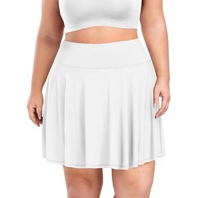 COOTRY Women's Plus Size Pleated Tennis Skirt with Shorts Athletic Golf Skorts with Pockets High Waisted Workout Skirts