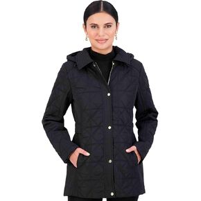 Jones NY Quilted Women's Puffer Jacket Womens Winter Coat with Removable Hood