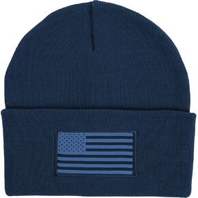Paramount Outdoors American Flag Acrylic Cuffed Beanie Knit Skull Watch Cap with US Flag Patch