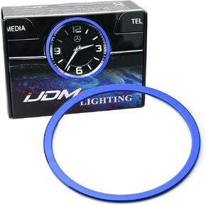 iJDMTOY Red Aluminum Interior Dashboard Analog_Clock Surrounding Decoration Ring Trim Compatible with Mercedes W205 C-Class W213 E-Class X205 GLC-Class