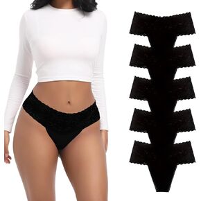 Umiehary Women Leaf Print High Waisted Tummy Control Lace Thong Stylish Comfort for Everyday Wear Small to 4XLarge