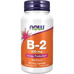NOW Foods Supplements, Vitamin B-2 (Riboflavin) 100 mg, Energy Production*, 100 Veg Capsules