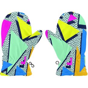 Plaaee Kids Winter Gloves Retro 80s Or 90s Fashion Abstract Warm Ski Gloves Toddler Thermal Knitted Mittens for Boys Girls