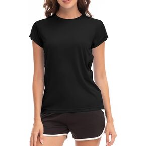 MEETWEE Women Rash Guard Short Sleeve T-Shirts Quick Dry Swim Shirt UPF 50+ UV Sun Protection Lightweight Workout Swim Top