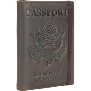 Passport Holder Passport Wallet, Rfid Blocking Leather Travel Wallet Passport Cover Passport Case (Brown)