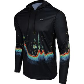 PELAGIC , Long Sleeve Hooded Fishing Shirt, UPF 50+ Protection, Water and Stain Repellent