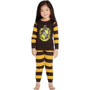INTIMO Harry Potter Kids All Houses Crest Pajamas (Hufflepuff, 4T)