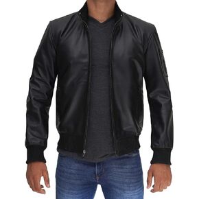 Decrum Leather Jacket Mens - Casual Leather Bomber Jackets For Men