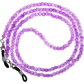 Mabor Eyeglass Chains, Purple Healing Crystal Beaded Glasses Chain for Women Stylish Eye Glass Chains Holder Around Neck for Reading Eyewear Retainer