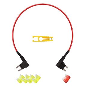 JA&MIU TIPM Bypass Cable, Fuse Adapter Fuse Holder,Repair Fuel Pump Relay Bypass Cable Compatible with Dodge Ram 1500 2500 3500, Compatible with Jeep Chrysler VW,14 AWG Wire/ 20 10 AMPs,CBWPR091AA