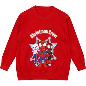 Marvel Boys Spiderman Christmas Jumper | Spidey And His Amazing Friends Boys Christmas Sweater | Official Merchandise