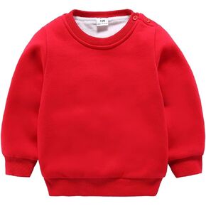 CuteOn Boy's Girl's Crewneck Cotton Long Sleeve Winter Fleeced-Lined Sweatershirt