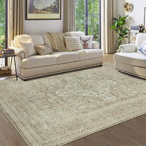 Area Rug Living Room Rugs 5x7 Washable Large Carpet Boho Non-Slip Area Rugs for Dining Room Farmhouse Bedroom Kids Room Office Home Decor, Thin Low Pile Area Rug 5 by 7 Grey/Teal