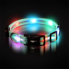 Light up Dog Collars, LED Dog Collar Light, USB Rechargeable Bright Flashing Dog Collar with Waterproof, Lighted Safety Collar for Walking at Night for Small Medium Large Dogs (Blue)