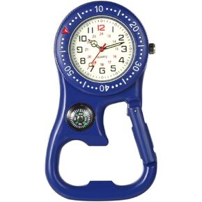 JewelryWe Men Women Clip-on Quarzt Watch Backpack Fob Belt Watch Glow in The Dark Pocket Watch for Rock Climbing Doctors Nurses Outdoor Activities for Christmas