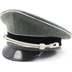 German WWII Officer's Visor Cap Wool Made Field Grey