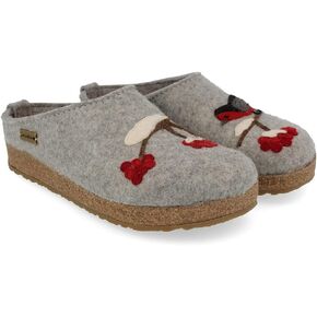 HAFLINGER Winterbird Silver Gray Clogs