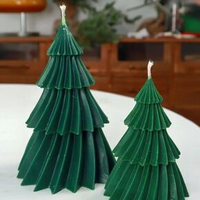 Christmas Tree Wax Candles for Celebration in Multicolore (Pack of 2 Piece)