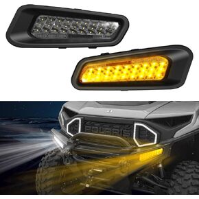 LED Front Bumper Accent Lights for Polaris Ranger XD 1500, Auxiliary Light Front Brushguard DRL w/Turn Signal for Polaris Ranger 1500 Crew/XD 2024 2025 Accessories, Replace #2889767, 2PCS
