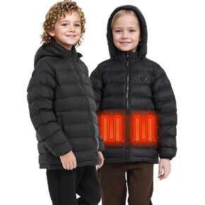 Kids Heated Jacket,Boys Girls Lightweight Electric Heated Coat for Child with 5V Battery Pack