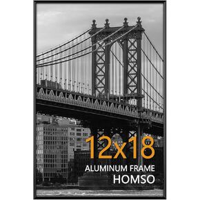 Homso 11x14 Picture Frame, 11x14 Poster Frame Display Pictures 8x10 with Mat or 11x14 Without Mat, Thin Front Loading Border Frames with Plexiglass for Horizontal and Vertical, Black