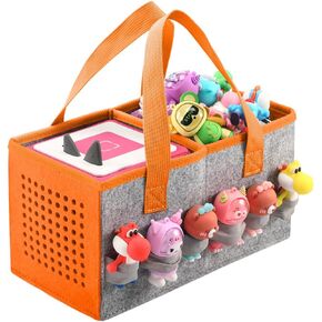 Carrying Case for Toniebox Starter Set and Tonies Figurines, Travel Felt Cloth Musical Toy Folding Bag for Toniebox Accessories (Pink)