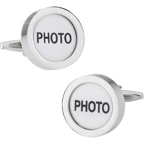 Cuff-Daddy Mens Cufflinks Photo Picture with Jewelry Presentation Box Storage Travel Special Occasions Cufflinks for Wedding Mens Cuff Link Dress Shirt Business Gift Jewelry Box