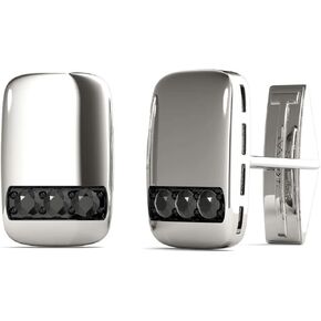 5/8 Ctw IGI USA Certified 14K White Gold Black Diamonds Cufflinks