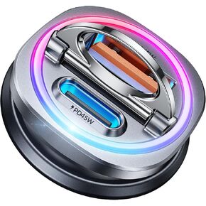 【Upgrade】90W USB C Car Charger Super Fast Charging, [PD45W & QC45W] Cigarette Lighter Car Charger Adapter [Flush Fit][All Metal][Not Distracted LED],for iPhone 15 14 Pro Max Plus iPad Samsung S24 S23