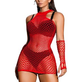 Kaei&Shi Fishnet Dress,Sexy Rave Outfits for Women Festival,Plus Size Lingerie Dresses Date Night Club