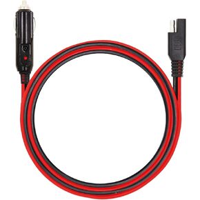 MOTOPOWER MP68996A 5FT 12V Cigarette Lighter Plug to SAE Quick Release Adapter Extension Charging Cable with Fuse and LED Light