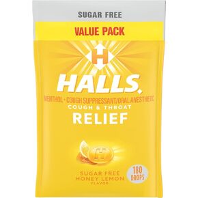 HALLS Relief Honey Lemon Sugar Free Cough Drops, Value Pack, 180 Drops in Saudi Arabia