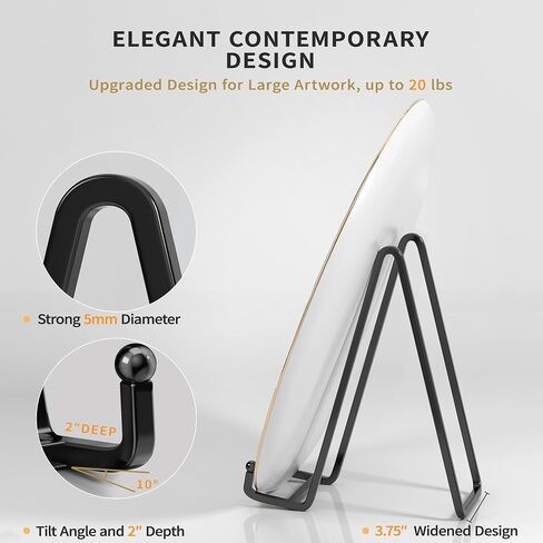 4 Pack 8 Inch Large Plate Stands for Display - Metal Square Wire Plate Holder Display Stand + Picture Stand for Book, Platter, Plaque, Photo Easel in Kuwait