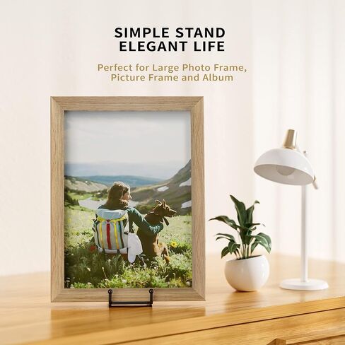4 Pack 8 Inch Large Plate Stands for Display - Metal Square Wire Plate Holder Display Stand + Picture Stand for Book, Platter, Plaque, Photo Easel in Kuwait