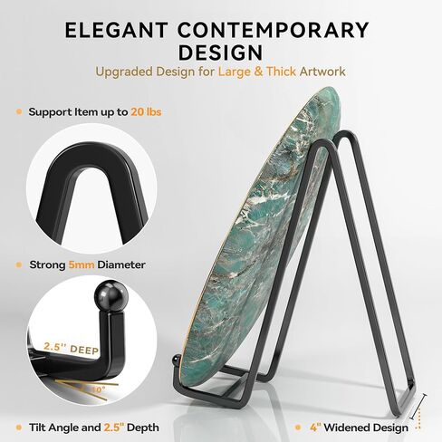 4 Pack 8 Inch Large Plate Stands for Display - Metal Square Wire Plate Holder Display Stand + Picture Stand for Book, Platter, Plaque, Photo Easel in Kuwait