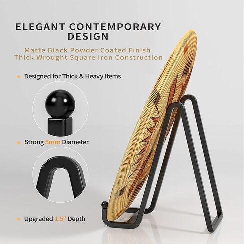 4 عبوات من حوامل الأطباق الكبيرة مقاس 8 بوصات للعرض - حامل لوحة سلكية معدنية مربعة + حامل صور للكتب والطبق واللوحة وحامل الصور in Kuwait