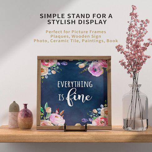 4 عبوات من حوامل الأطباق الكبيرة مقاس 8 بوصات للعرض - حامل لوحة سلكية معدنية مربعة + حامل صور للكتب والطبق واللوحة وحامل الصور in Kuwait