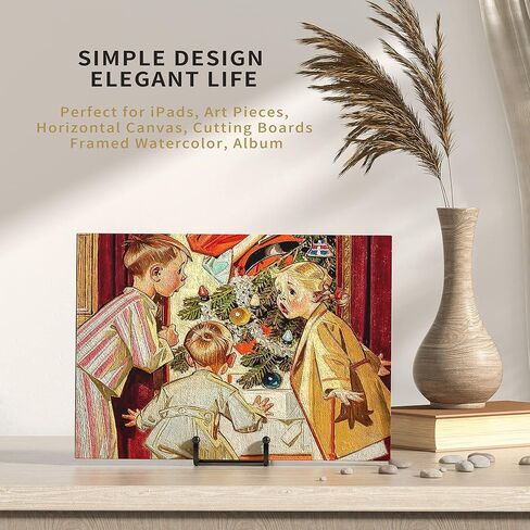 4 عبوات من حوامل الأطباق الكبيرة مقاس 8 بوصات للعرض - حامل لوحة سلكية معدنية مربعة + حامل صور للكتب والطبق واللوحة وحامل الصور in Kuwait