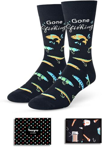 HAPPYPOP Funny Gifts For Men Women - Fishing Golf Lawyer Republican Optometry Gifts, Fishing Golfing Socks in Saudi Arabia