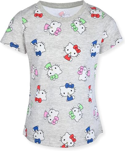 Hello Kitty Girls Tee Shirts - 2 Pack Short Sleeve T-Shirts for Girls with Adorable Artworks and Slogans for Girl's Style in Kuwait