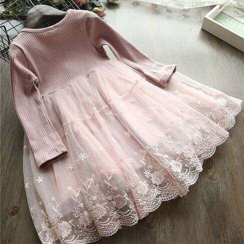 NNJXD Princess Girl Long Sleeve Autumn Winter Dress Tulle Party Dresses in Saudi Arabia