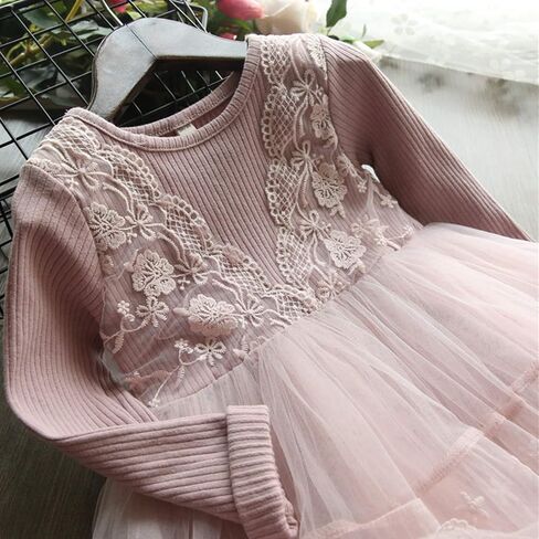 NNJXD Princess Girl Long Sleeve Autumn Winter Dress Tulle Party Dresses in Saudi Arabia