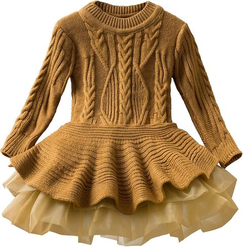 NNJXD Princess Girl Long Sleeve Autumn Winter Dress Tulle Party Dresses in Saudi Arabia